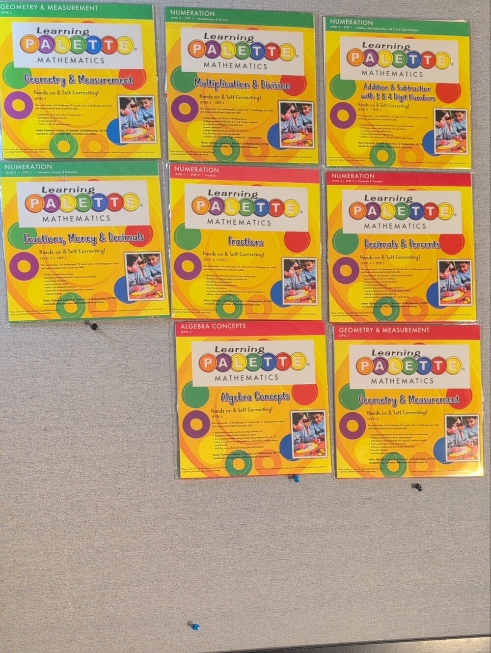 Learning Palette Mathematics Workbook Lot - Red And Green Level 3 & Level 4 Math
